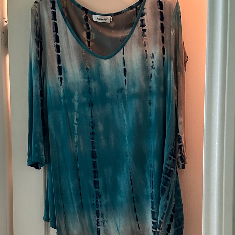 Teal Tie-Dye Women's Tunic
